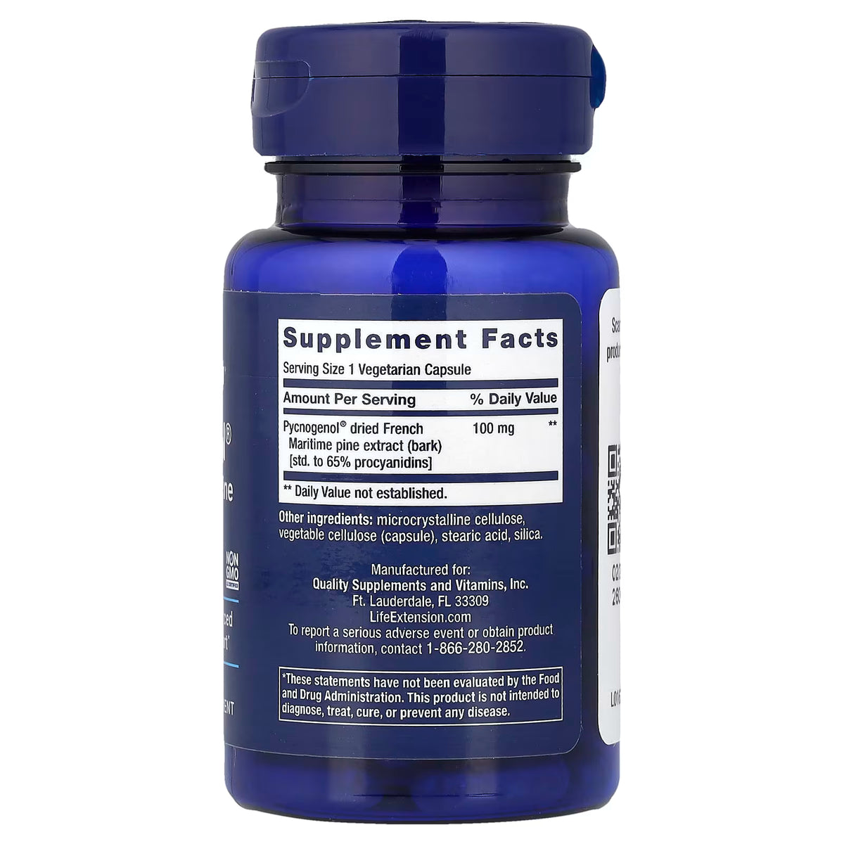 Extrait d'écorce de pin maritime français Pycnogenol, 100 mg - 60 gélules végétales