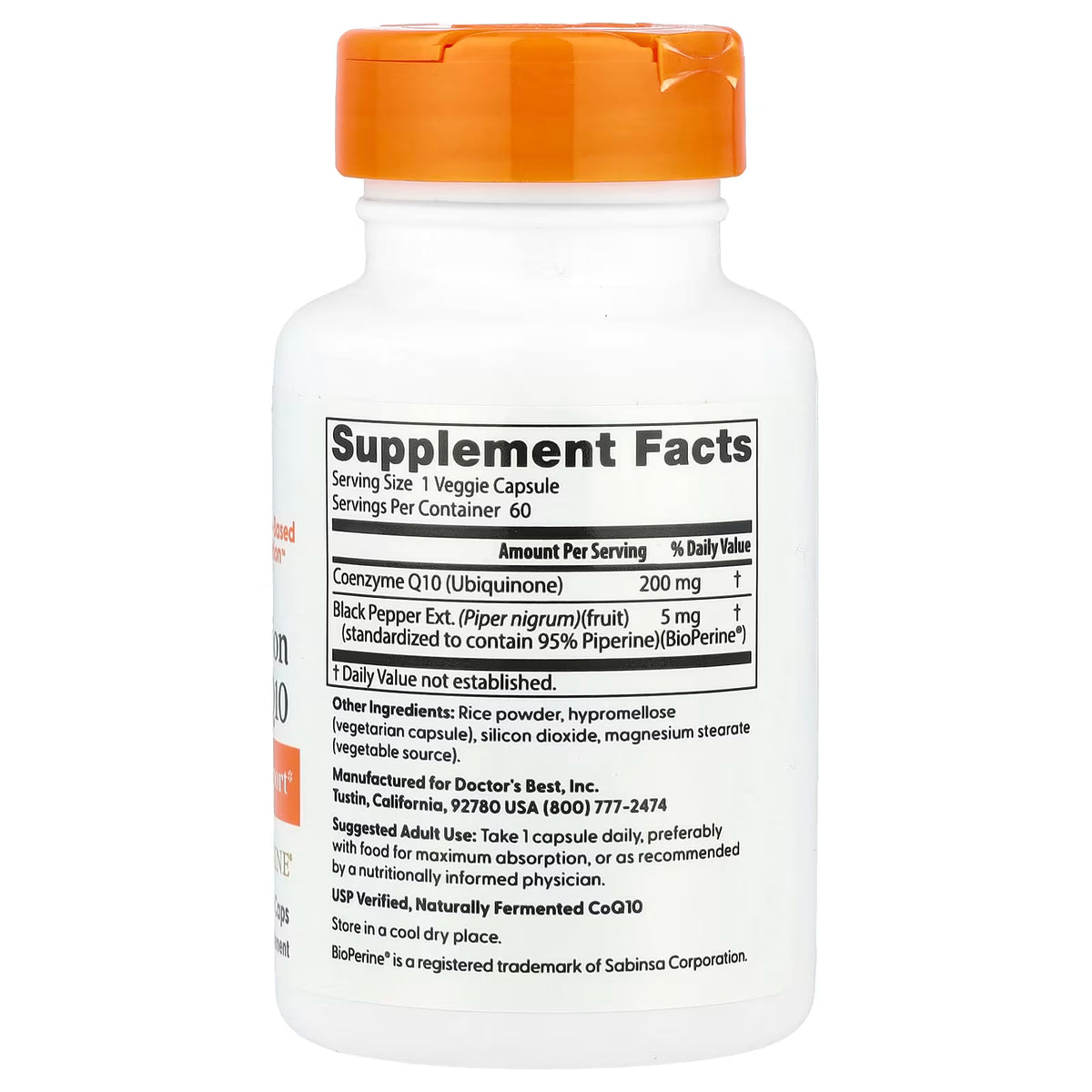 High Absorption CoQ10 with BioPerine, 200mg - 60 vcaps