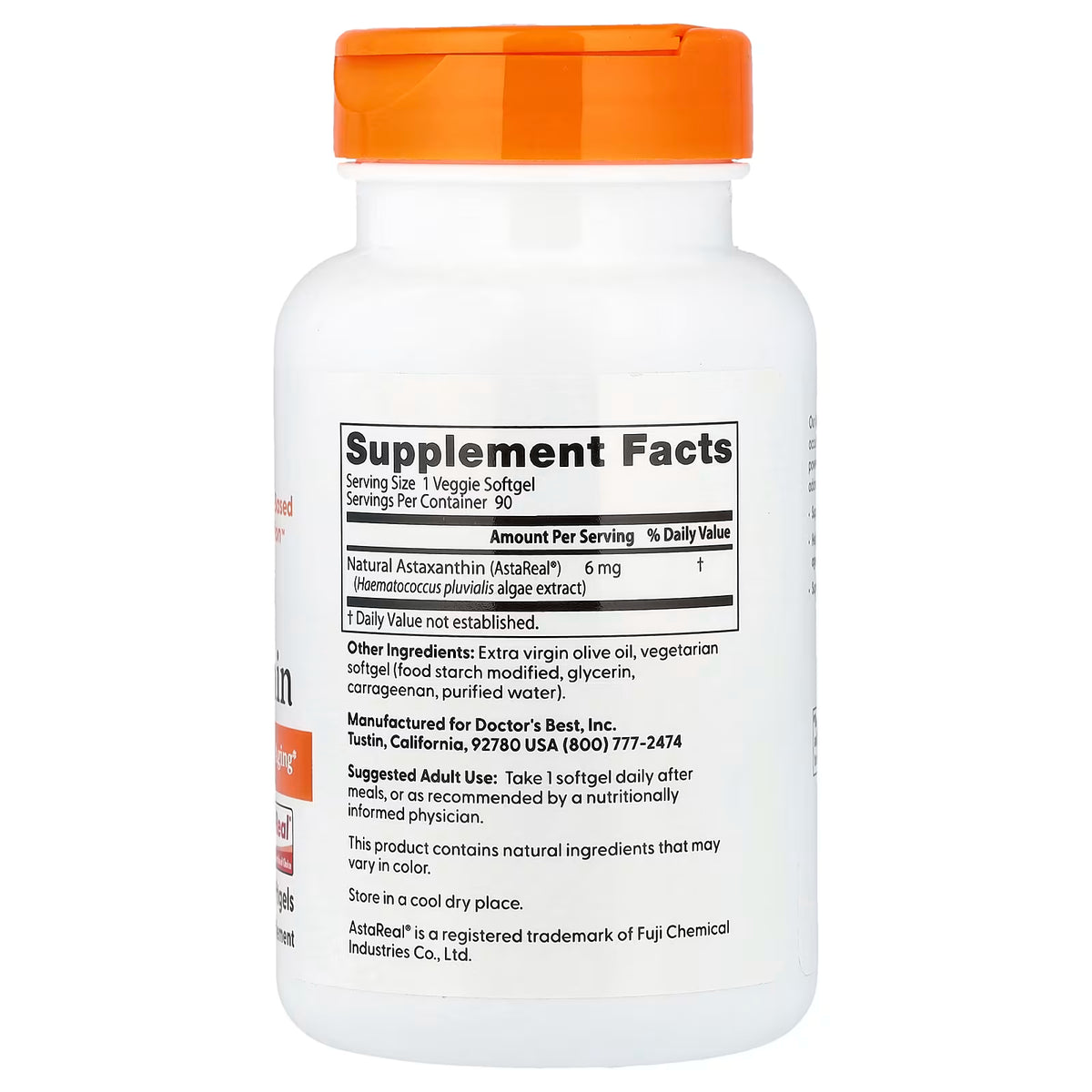 Astaxanthine, 6 mg - 90 capsules végétales