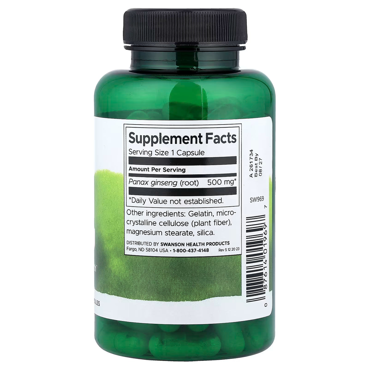 Ginseng coréen, 500 mg - 100 gélules