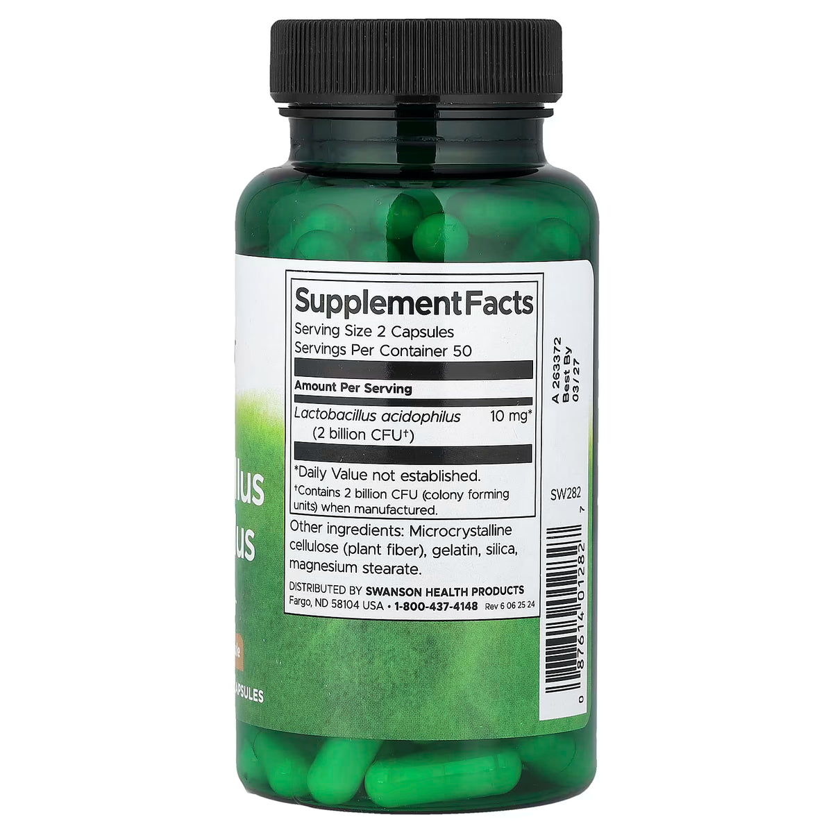Lactobacillus Acidophilus, 1 billion CFU - 100 caps