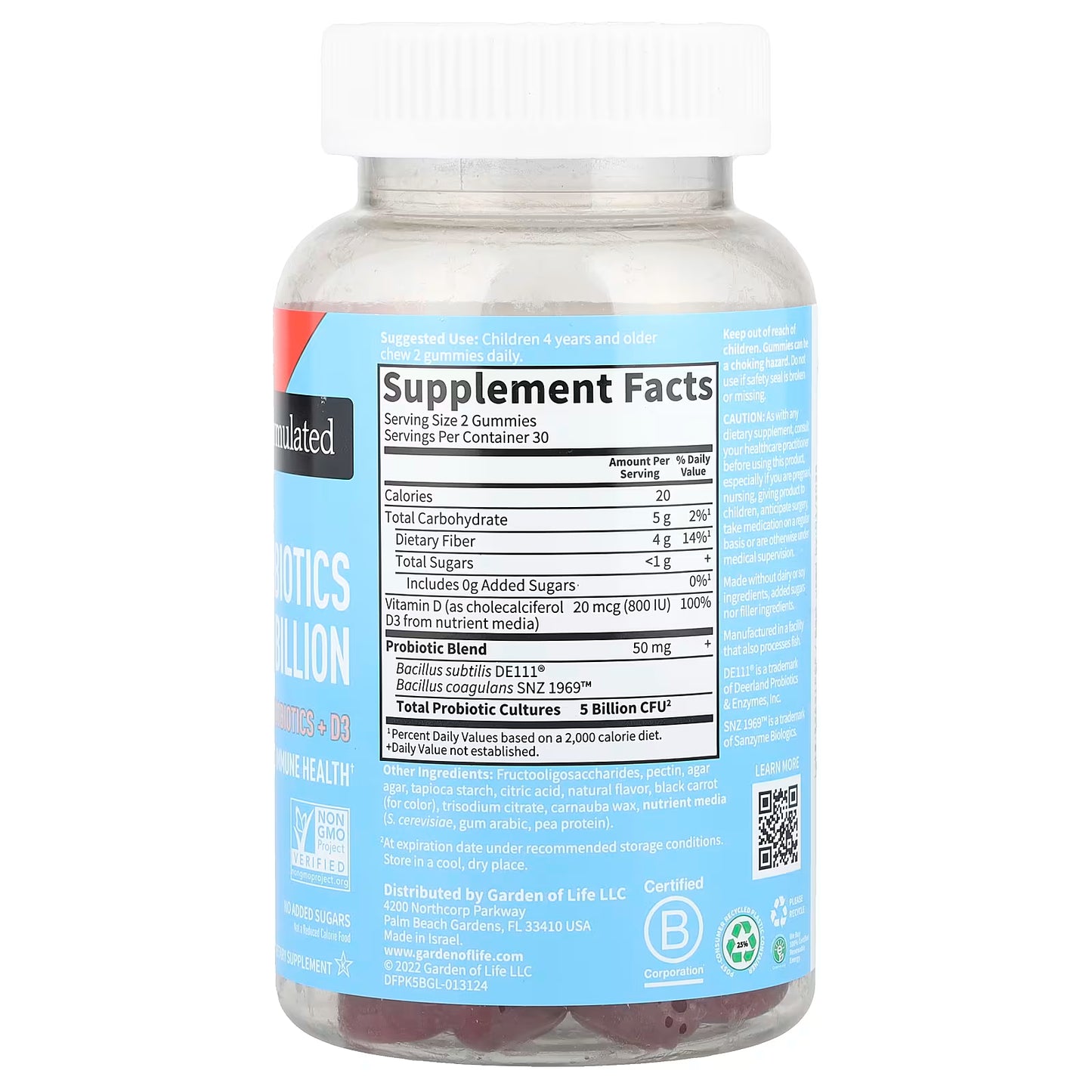 Dr. Formulated Probiotics Kids 5 Billion Gummies, Strawberry - 60 gummies