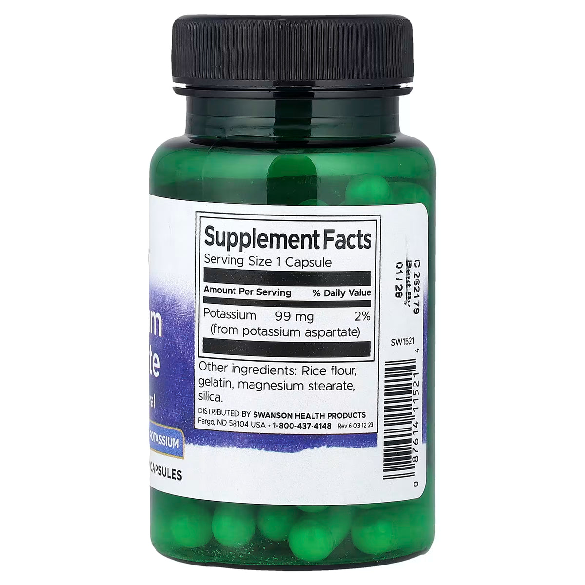 Aspartate de potassium, 99 mg - 60 gélules
