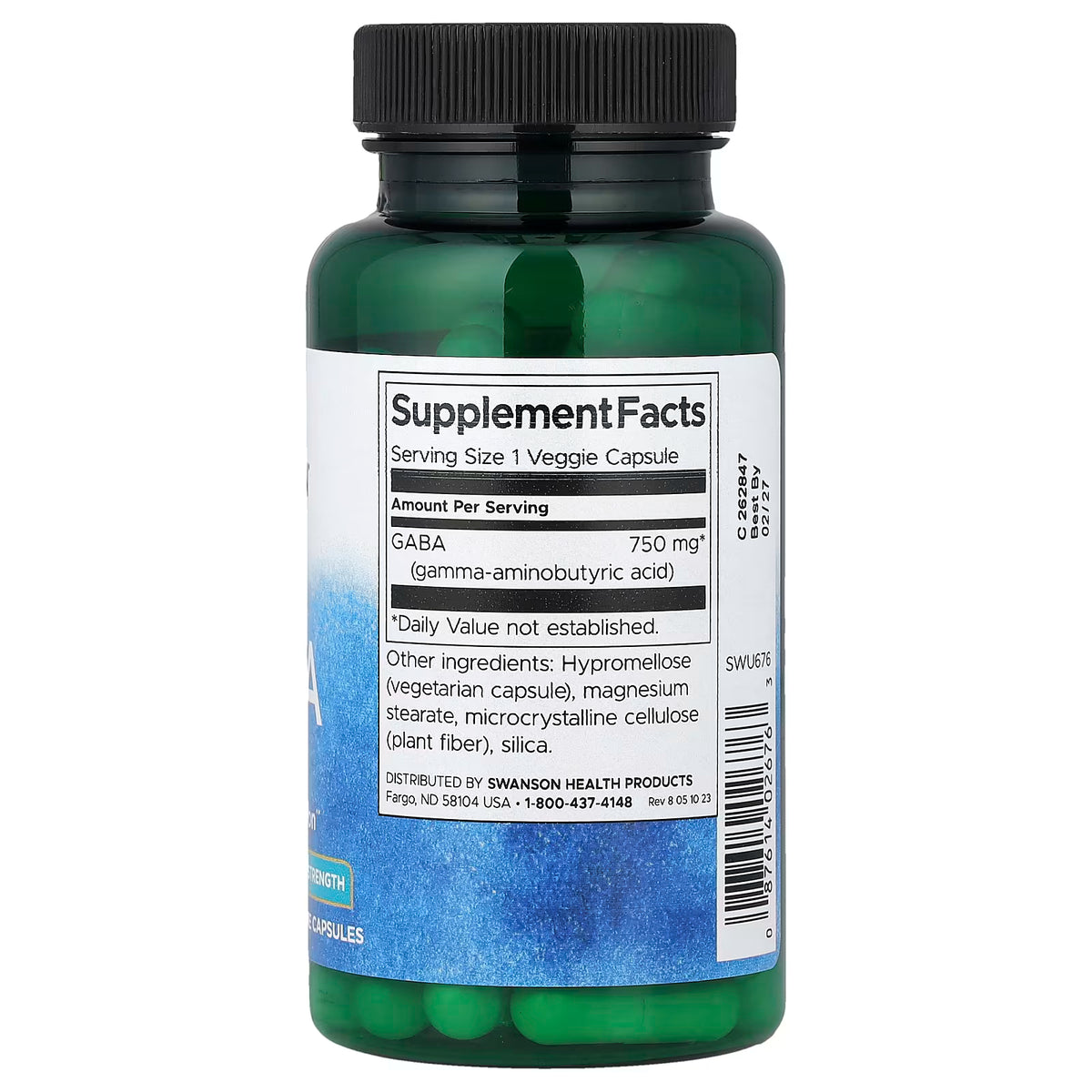GABA, 750 mg Force Maximale - 60 gélules végétales