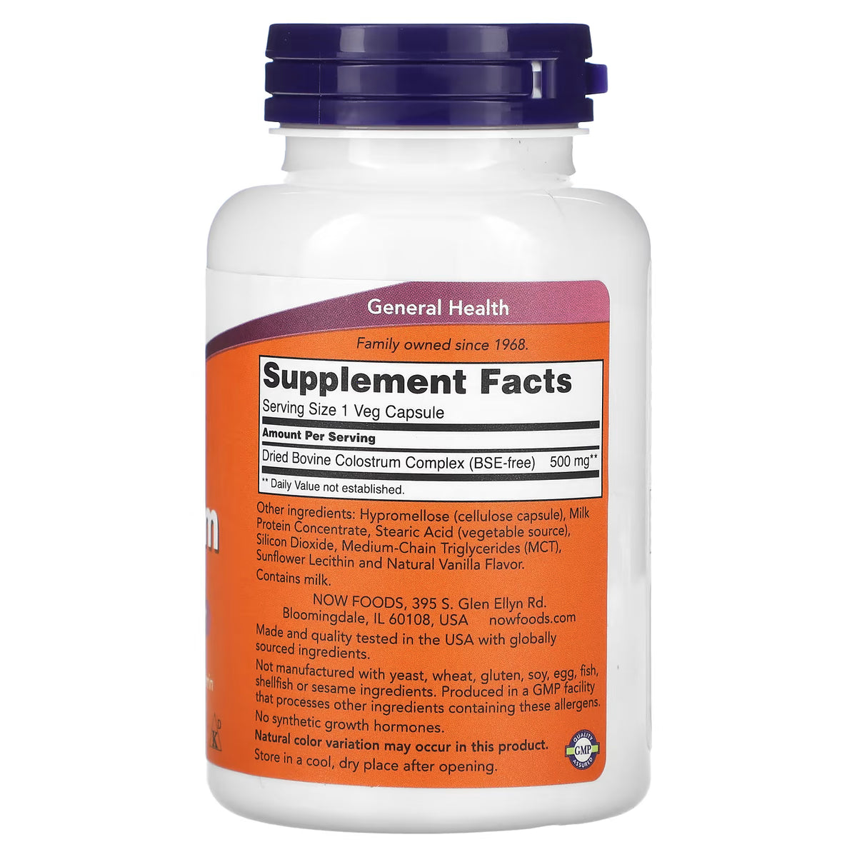 Colostrum, 500mg — 120 cápsulas vegetales