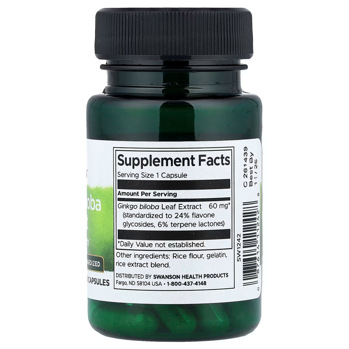 Extrait de Ginkgo Biloba, 60 mg - 30 gélules