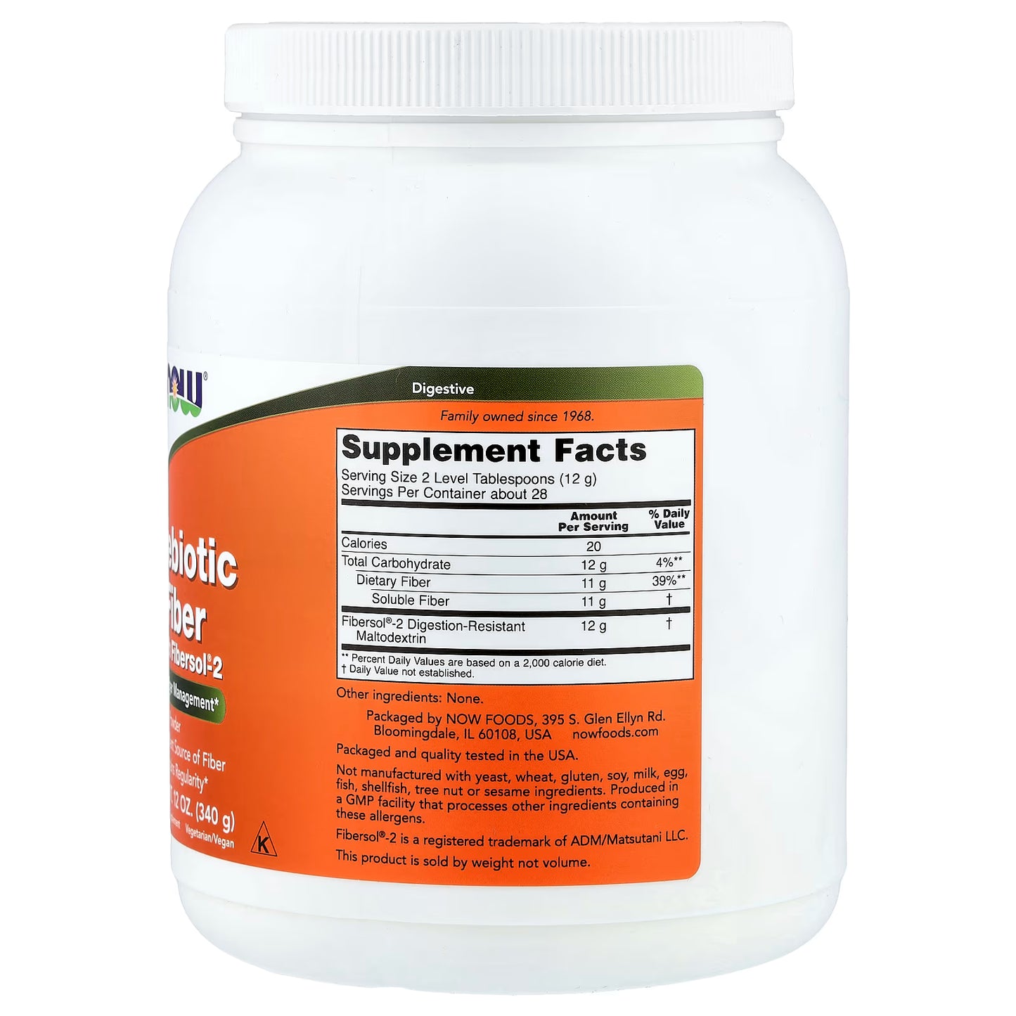 Prebiotic Fiber with Fibersol-2 - 340g