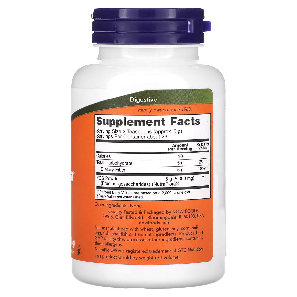 NutraFlora FOS, Pure Powder — 113g