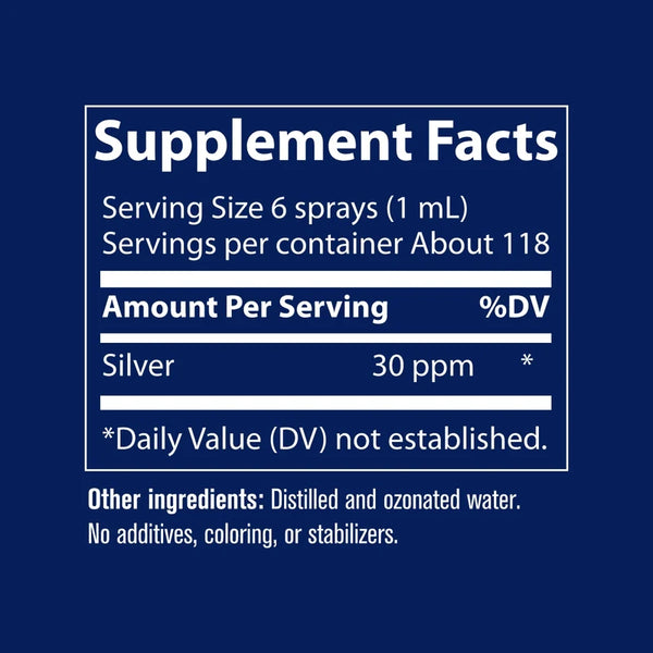 Colloidal Silver Spray, 30ppm - 118 ml.
