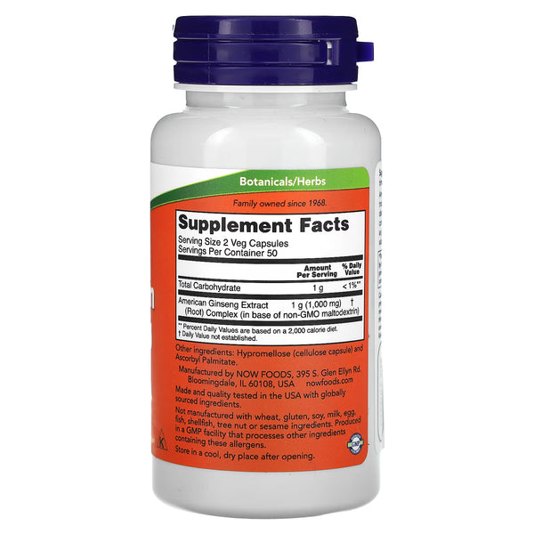 Ginseng américain, 500 mg - 100 gélules végétales