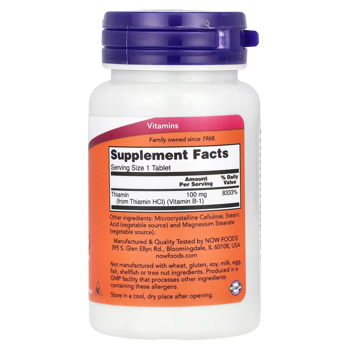 Vitamin B-1 Thiamine, 100mg - 100 tabs