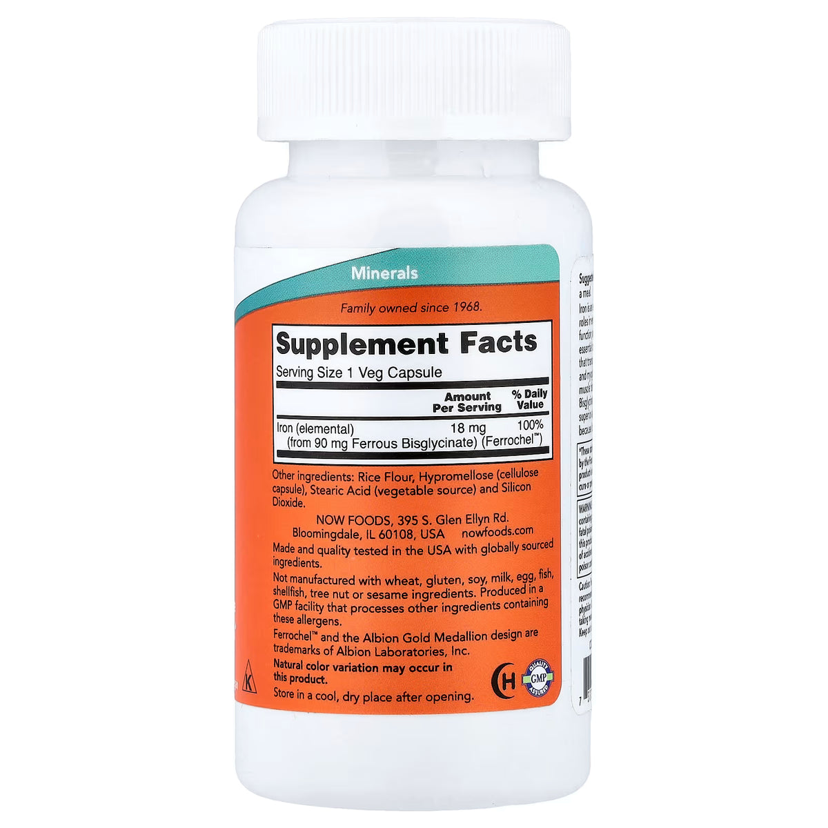 Fer, 18 mg - 120 gélules végétales