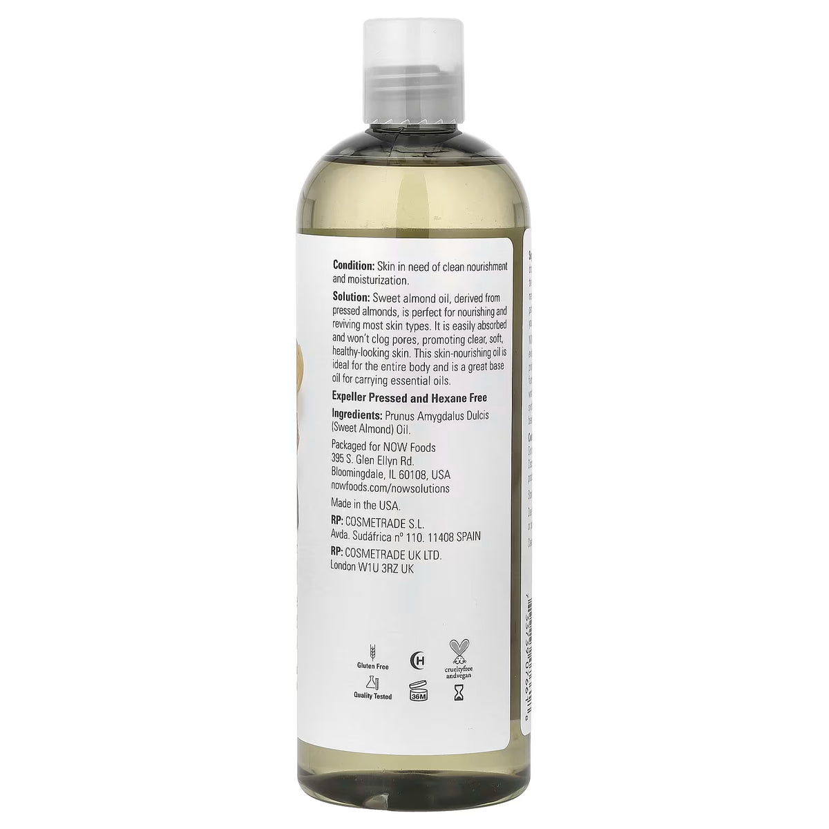 Huile d'amande, pure - 473 ml.