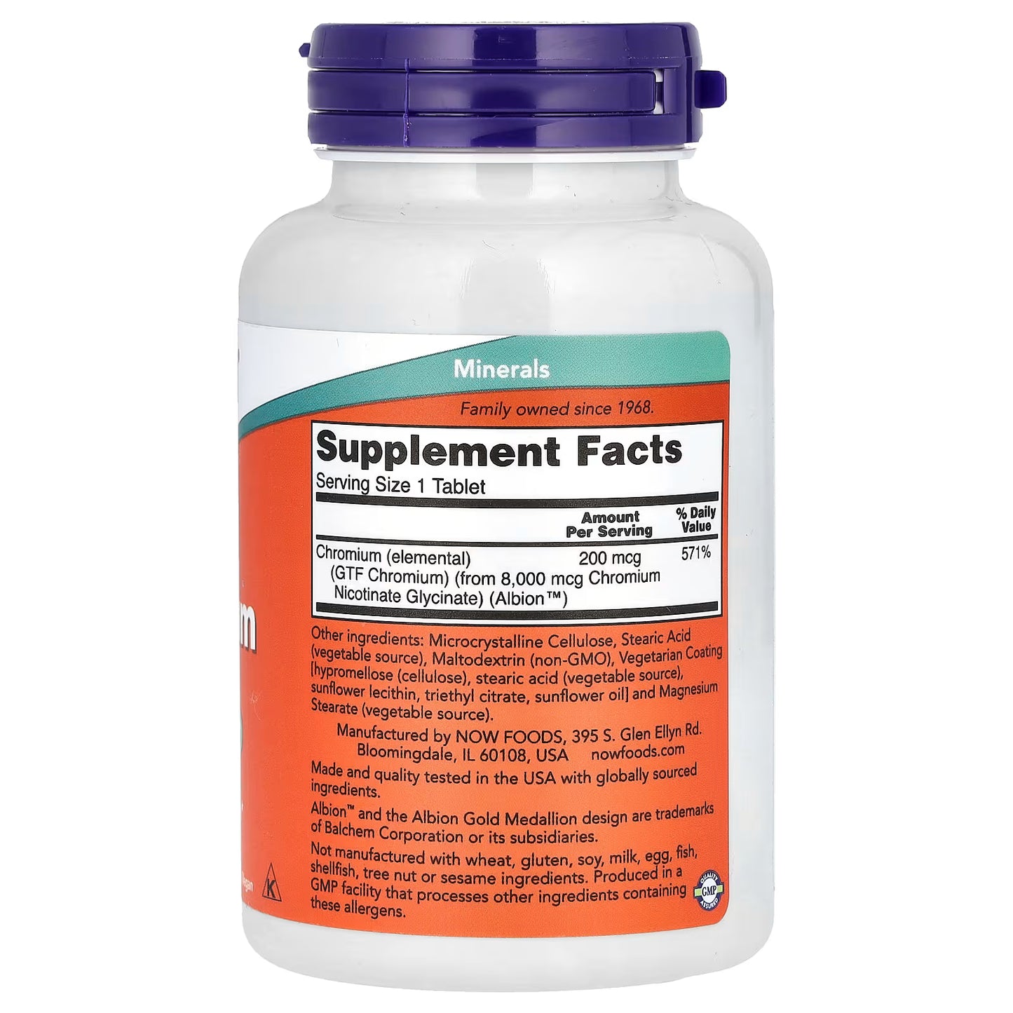 GTF Chromium, 200mcg - 250 tablets
