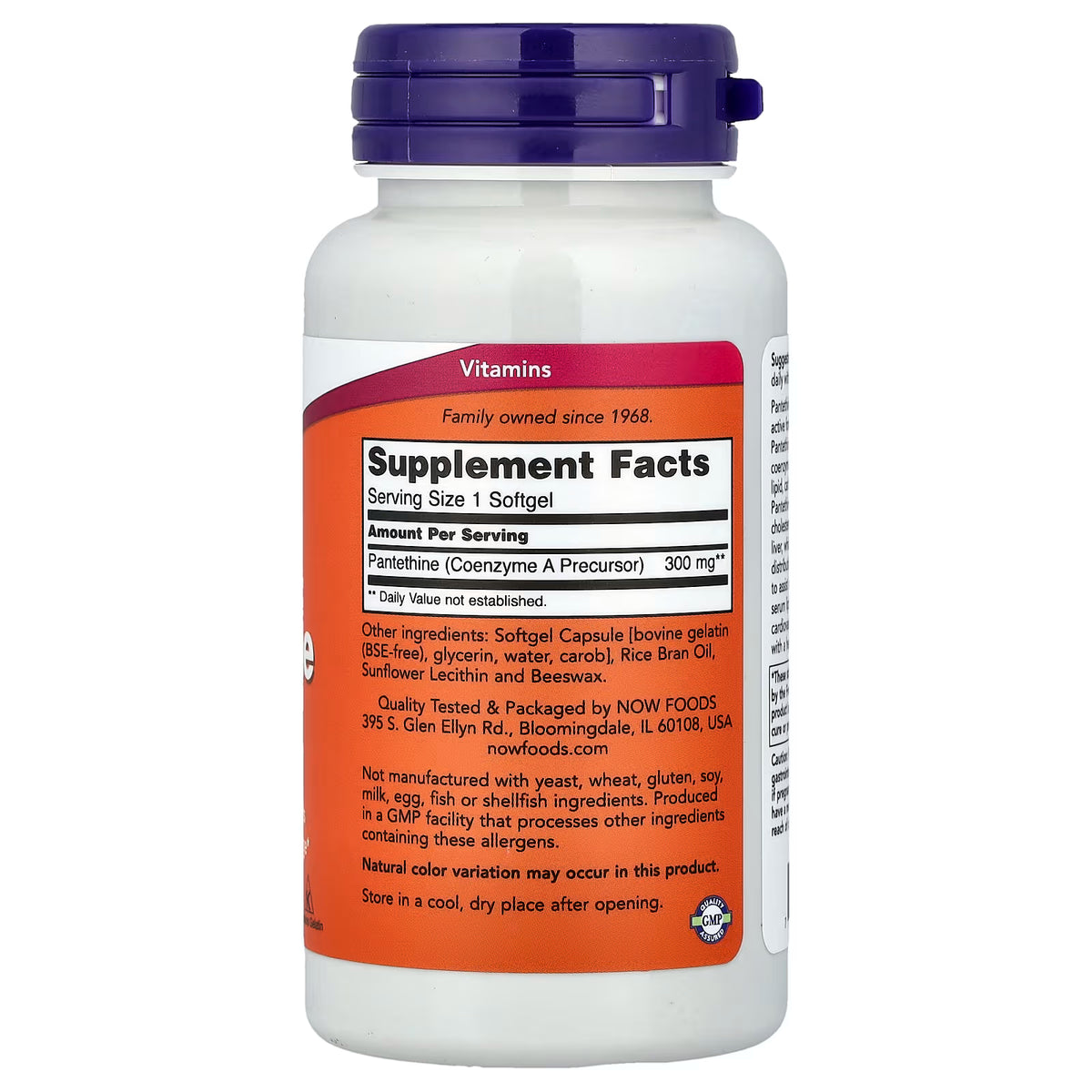 Pantethine, 300mg - 60 softgels