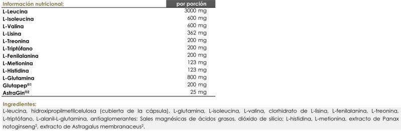 Premium EAA + L-Glutamine — 180 cápsulas
