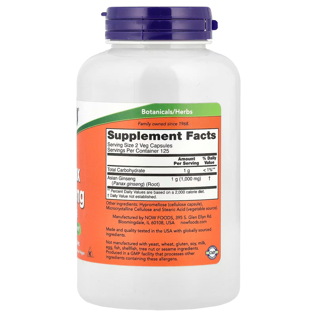 Panax Ginseng, 500mg - 250 caps