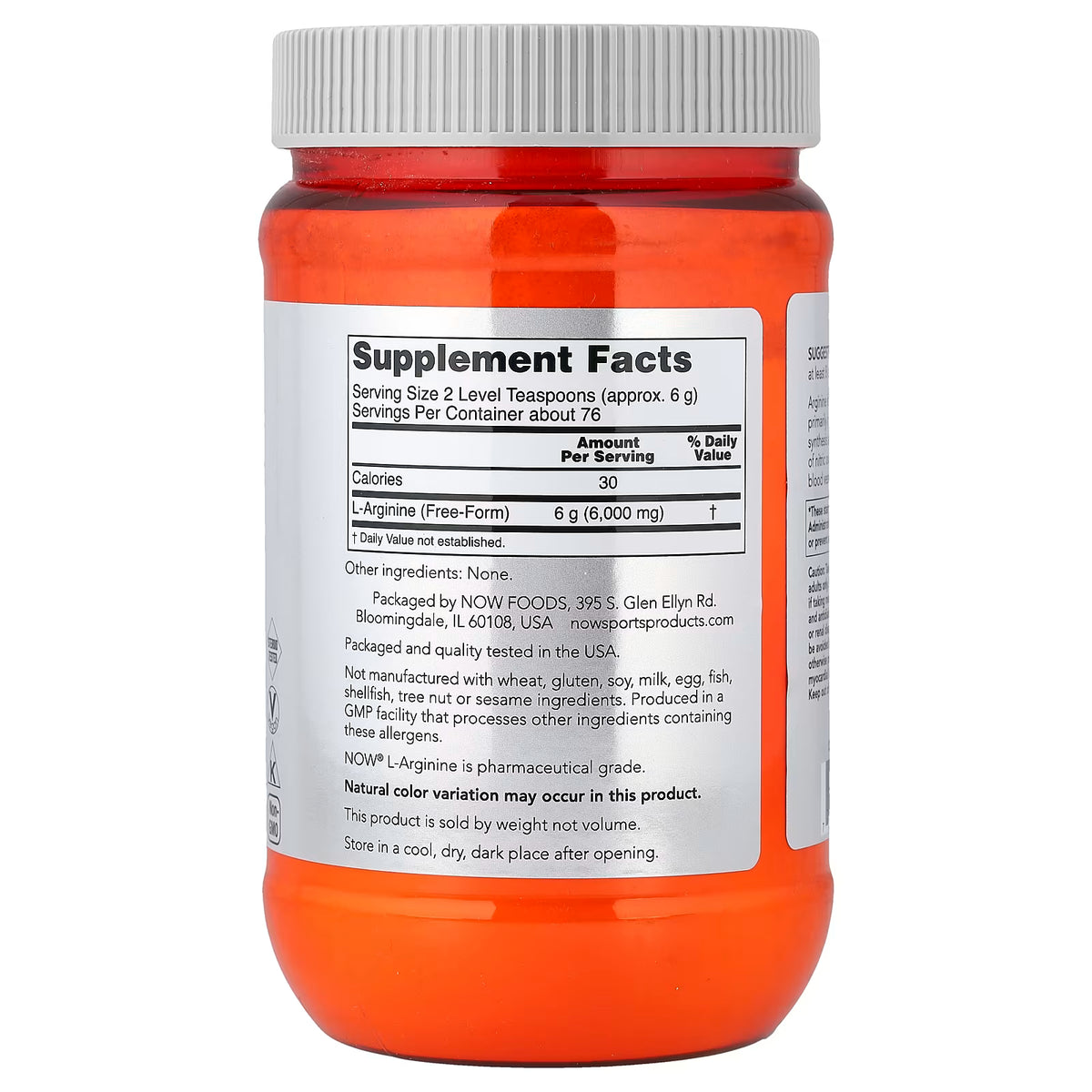 L-Arginine, Powder - 454g