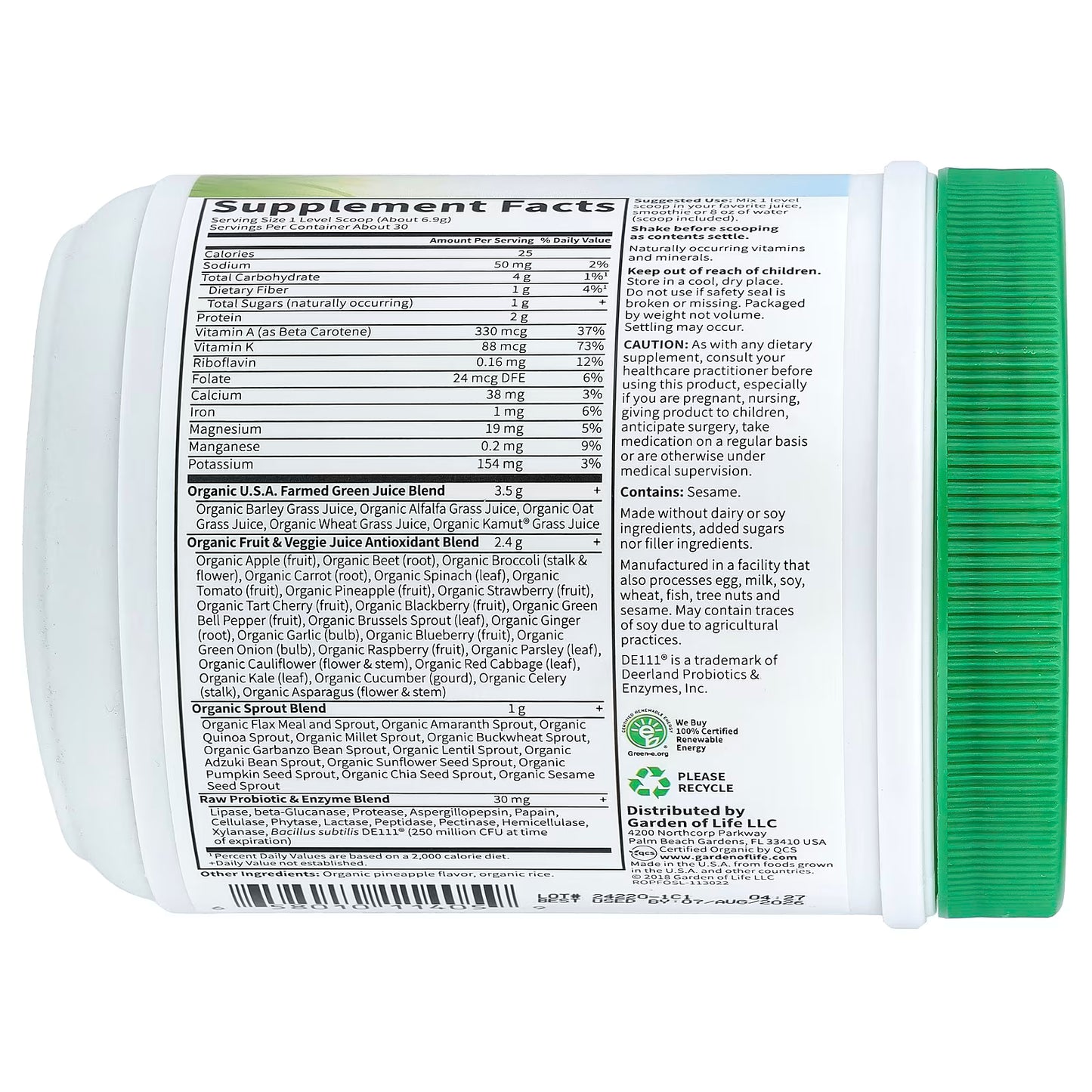 Raw Perfect Food Green Superfood - 207g