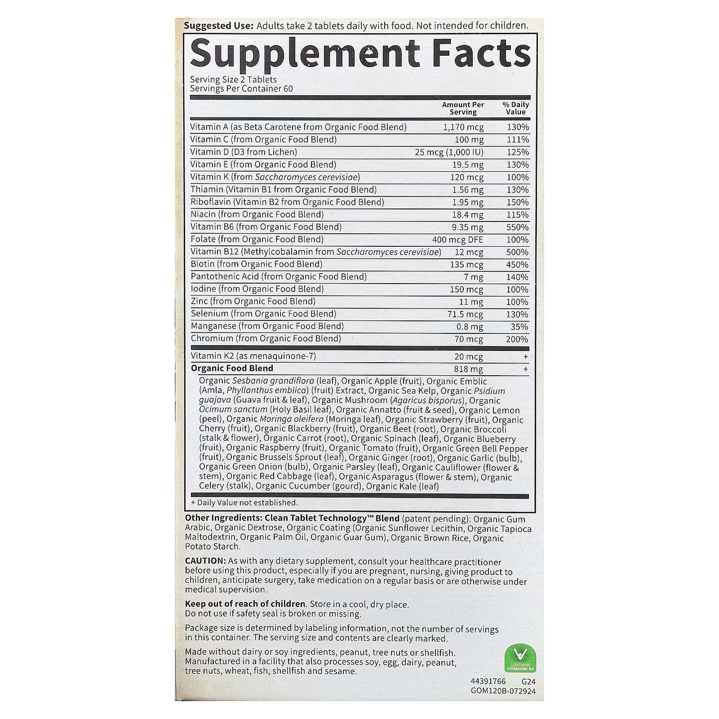 Mykind Men's Multi - 60 vegan tablets