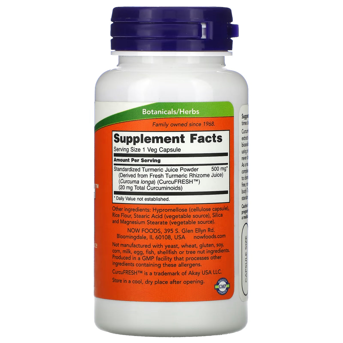 CurcuFRESH Curcumin, Capsules — 60 cápsulas vegetales