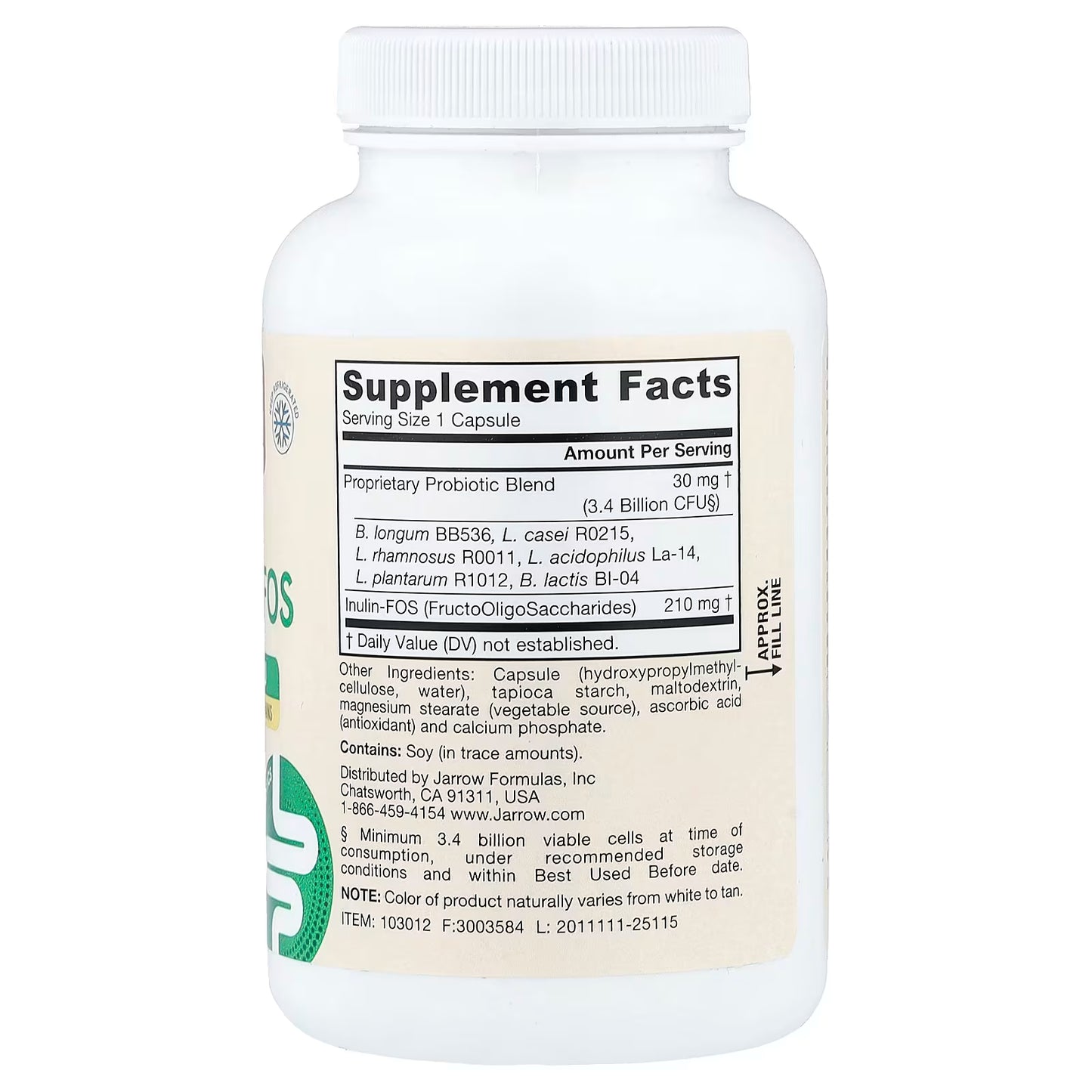 Jarro-Dophilus + FOS - 100 vcaps