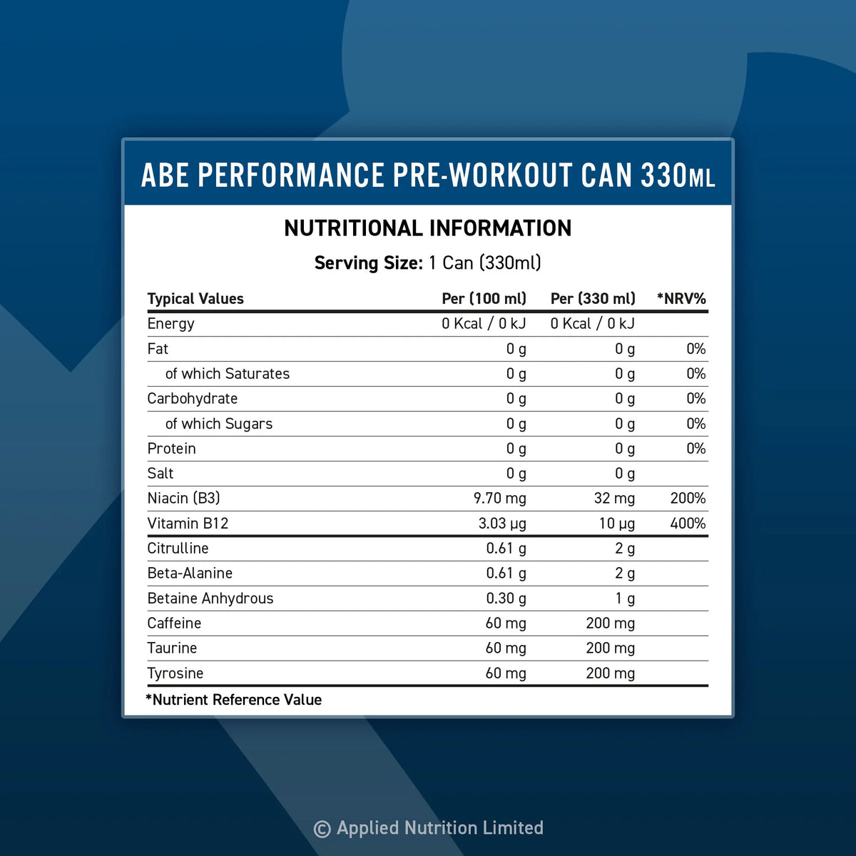 ABE Energy + Performance Cans - 12 x 330 ml.