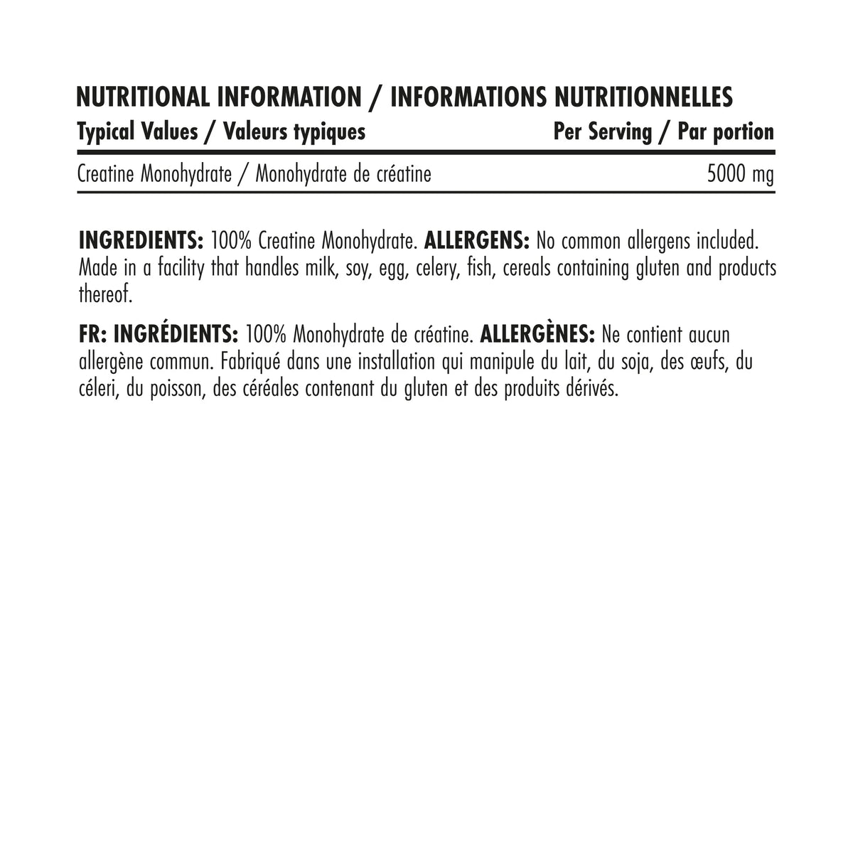 Bodyfuel Creatine Monohydrate · Sin sabor — 10 x 5g