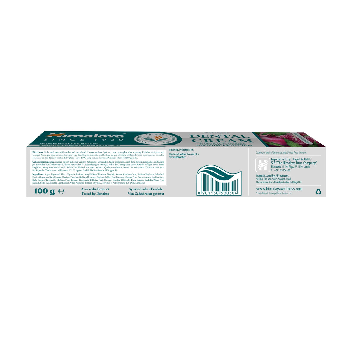Crème dentaire ayurvédique au fluor naturel - 100g