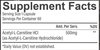 Acetyl L-Carnitine - 60 vcaps