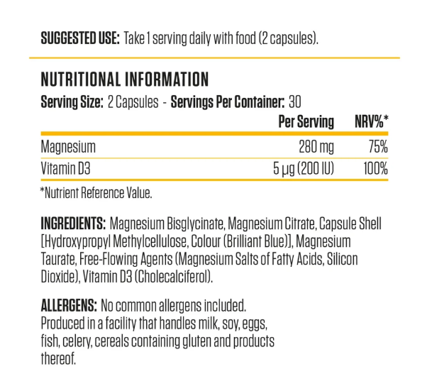 Magnesium & Vitamin D3 - 60 vcaps