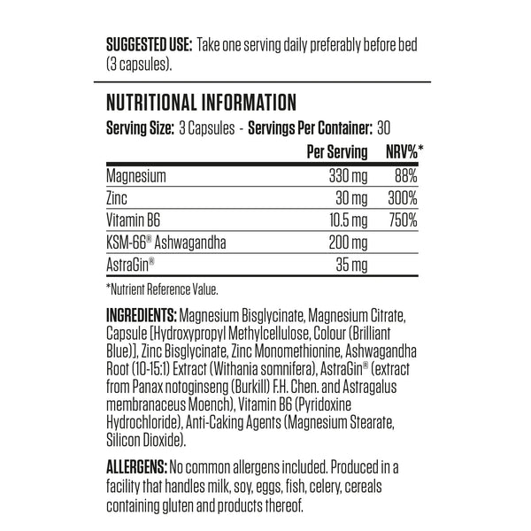Zinc, Magnesium & Vitamin B6 +KSM66 Ashwagandha- 90 vcaps