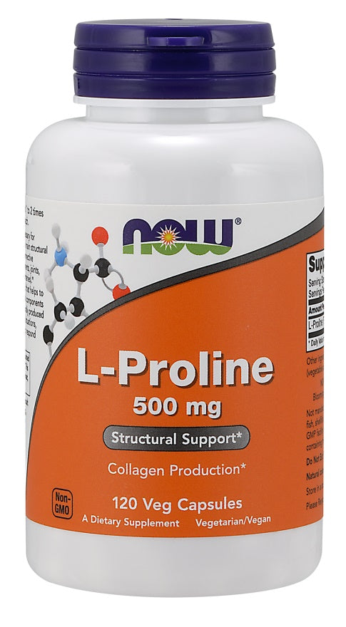 L-Proline, 500mg — 120 cápsulas vegetales