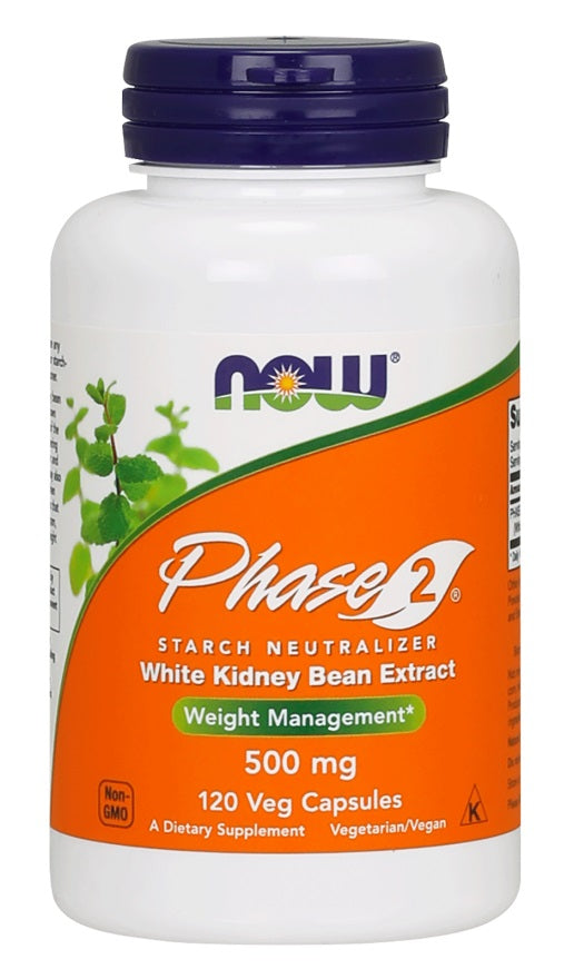 Phase 2 - White Kidney Bean Extract, 500mg — 120 cápsulas vegetales