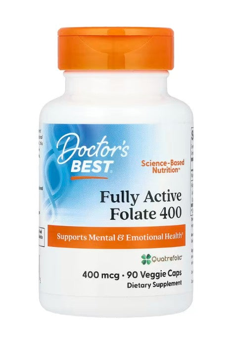 Fully Active Folate 400 with Quatrefolic, 400mcg - 90 vcaps