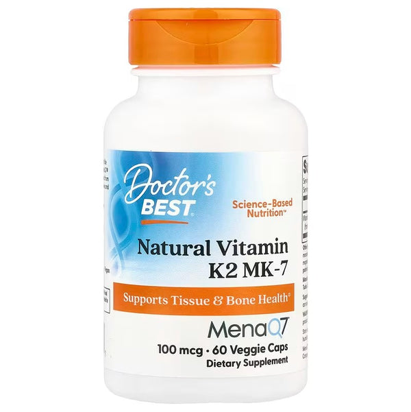 Vitamine K2 MK7 naturelle avec MenaQ7, 100 mcg - 60 gélules végétales