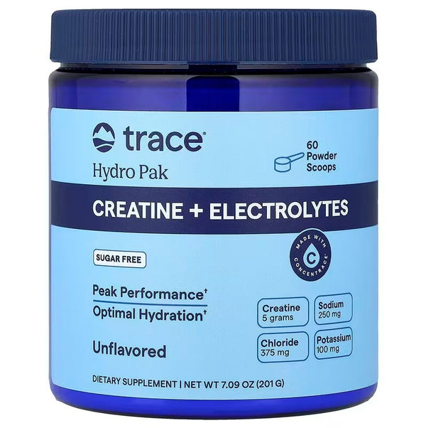 Hydro Pak Creatine + Electrolytes - 201g Trace Minerals - Unflavored