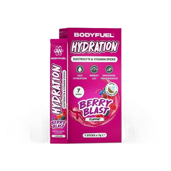 Bodyfuel Hydration Electrolyte & Vitamin — 7 x 7g · Frutos del bosque