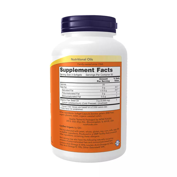 Flax Oil, 1000mg - 250 softgels