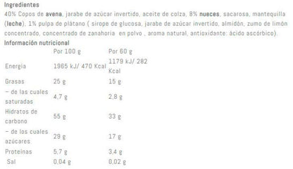 Oat Bar · Plátano y nueces — 20 × 60 g
