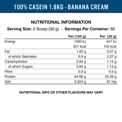 100% Casein Protein - 1800g