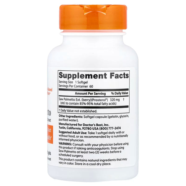 Saw Palmetto Standardized Extract, 320mg - 60 softgels