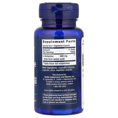 L-Glutamine, 500 mg - 100 gélules végétales