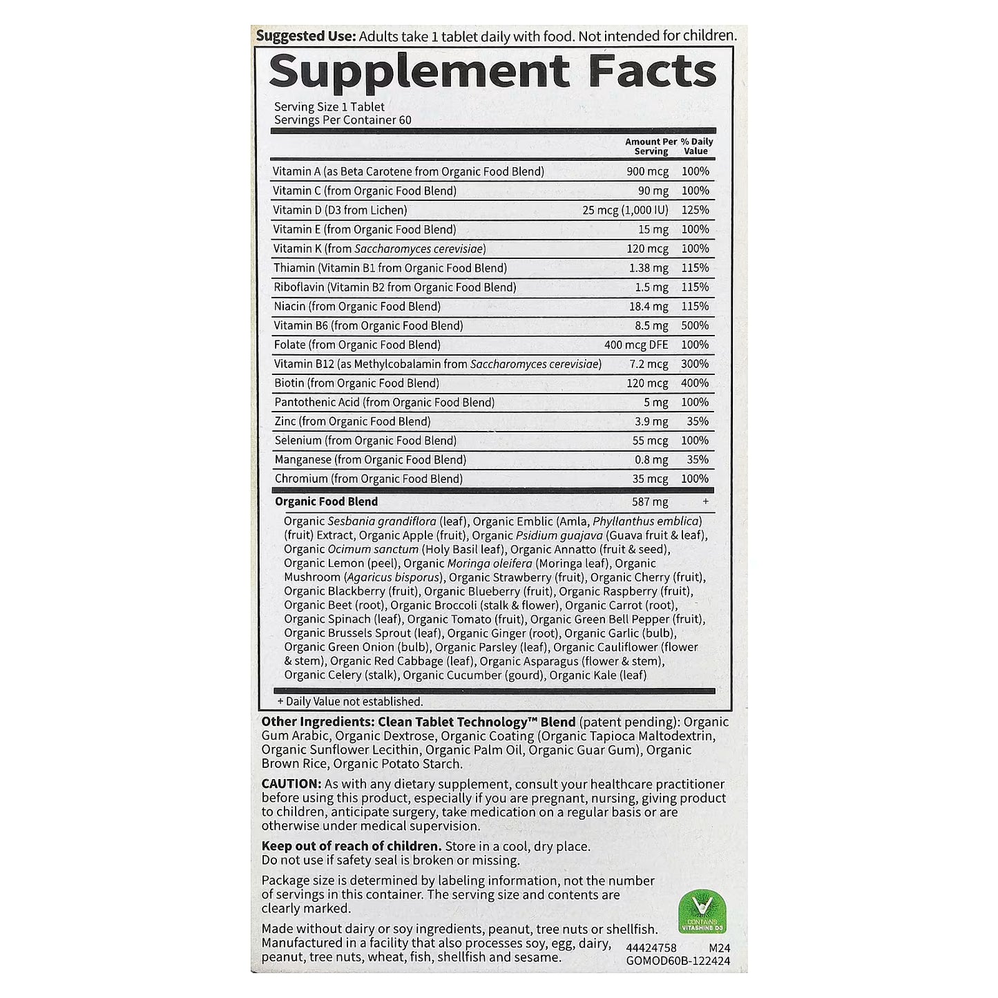 Men's Once Daily - 60 vegan tablets