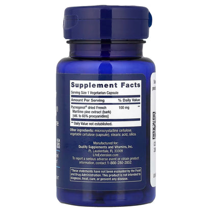 Extrait d'écorce de pin maritime français Pycnogenol, 100 mg - 60 gélules végétales
