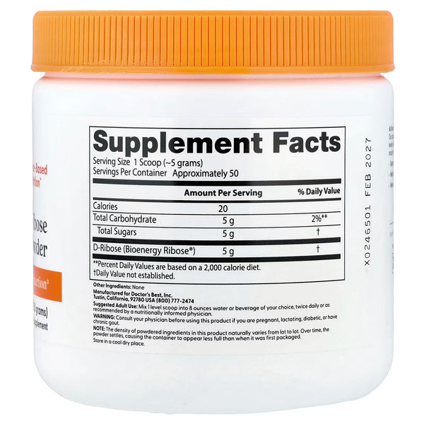 Pure D-Ribose, Powder - 250g