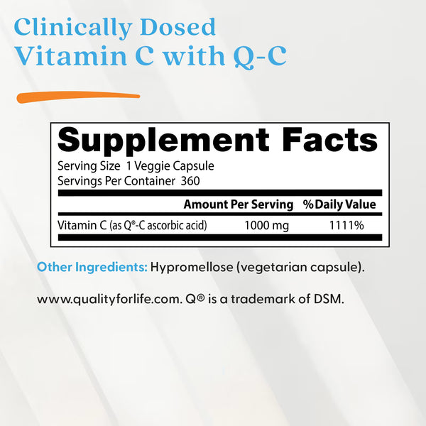 Vitamin C with Q-C, 1000mg - 360 vcaps