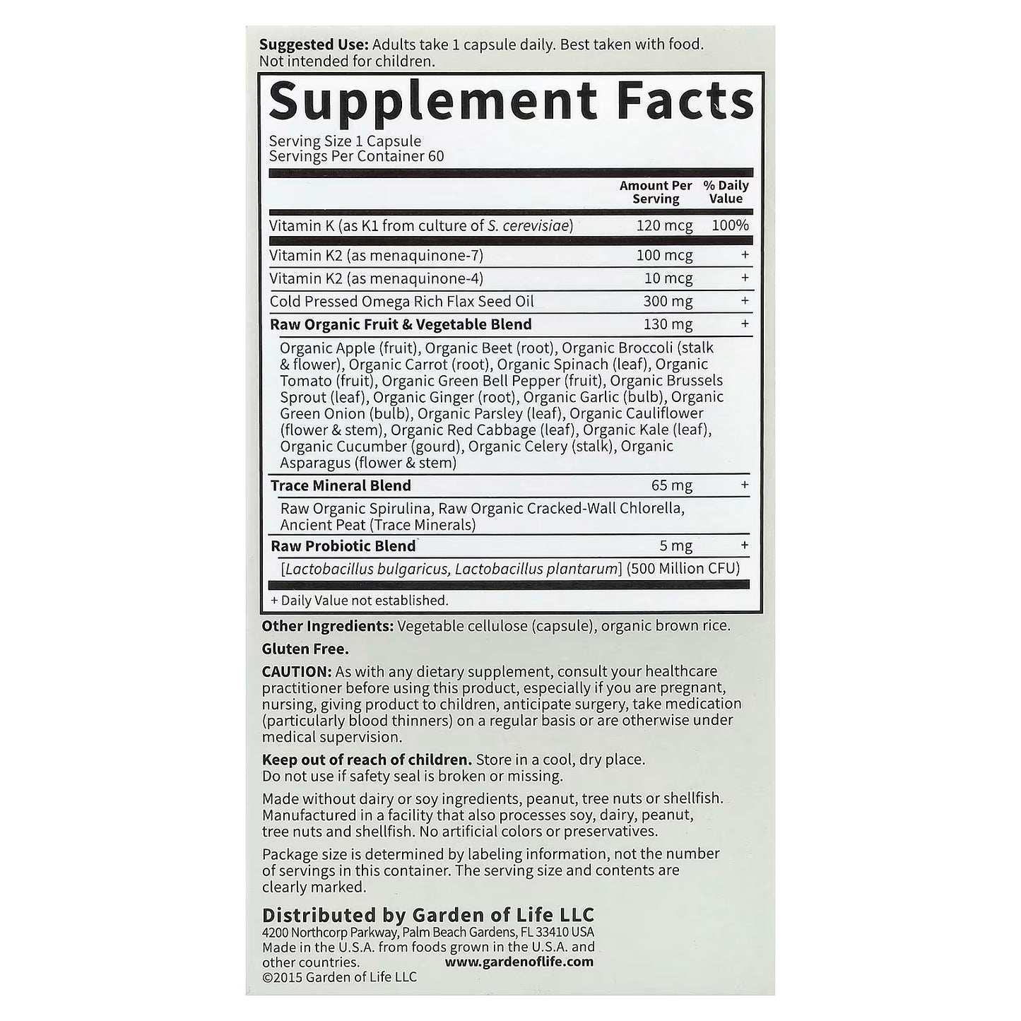 Vitamin Code Raw K-Complex - 60 vegan caps