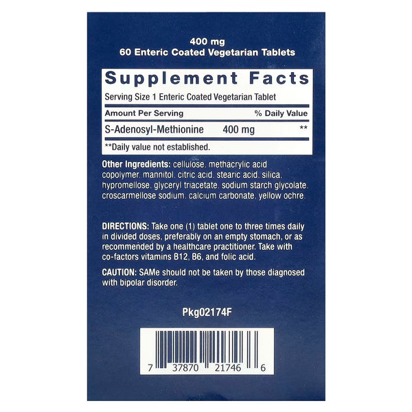 SAMe S-Adenosyl-Methionine, 400mg - 60 enteric coated tabs