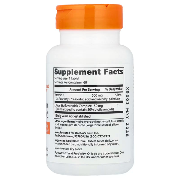 High Absorption Vitamin C, 500mg - 60 tablets